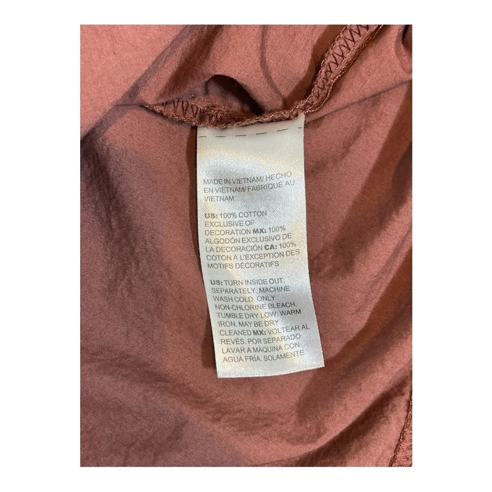 Chico’s 100% Cotton Blouse Puff Sleeve Top Brown Size 0 US 4 - Picture 6 of 8